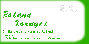 roland kornyei business card
